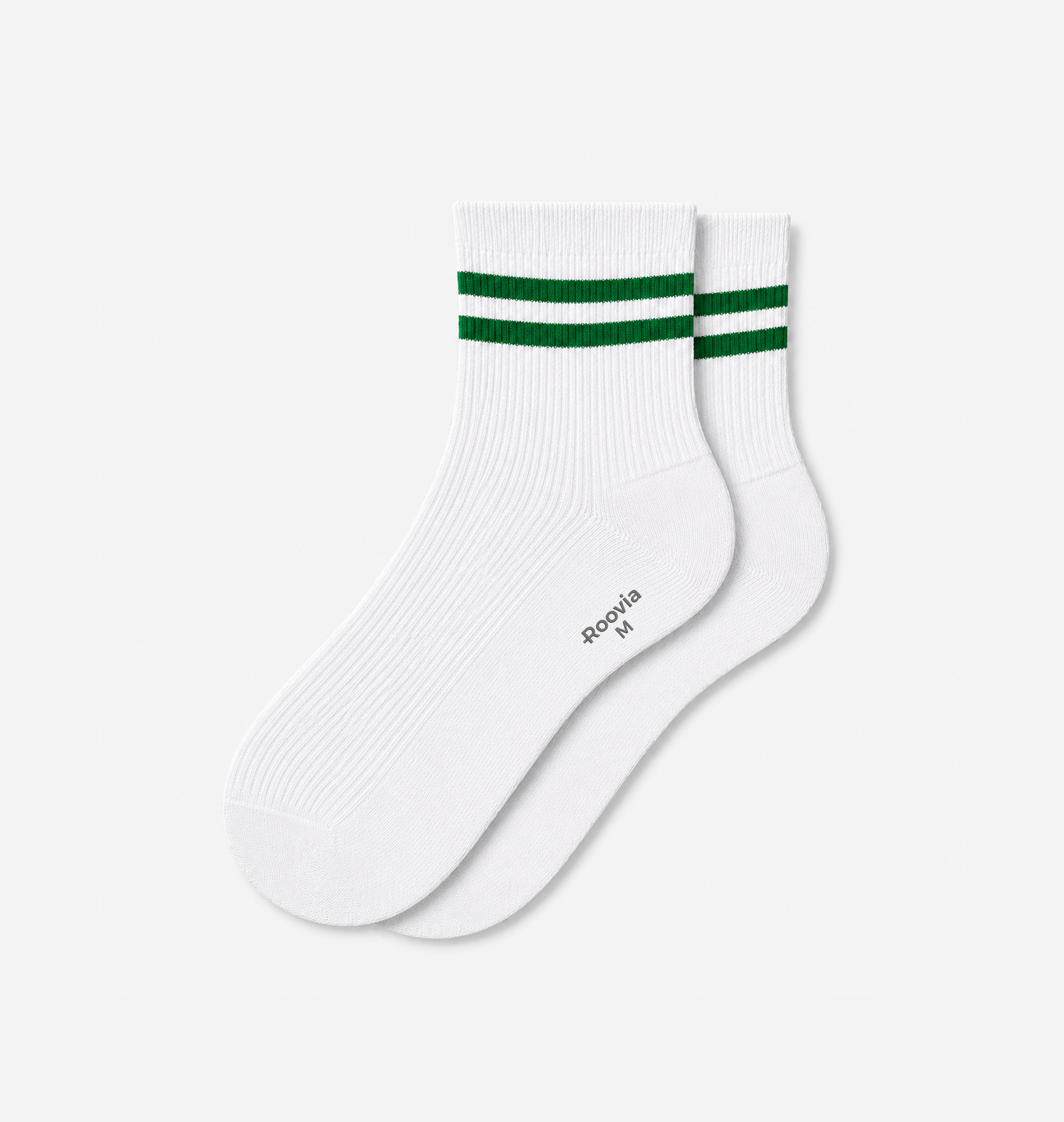 Men’s Quarter Socks Green Stripe