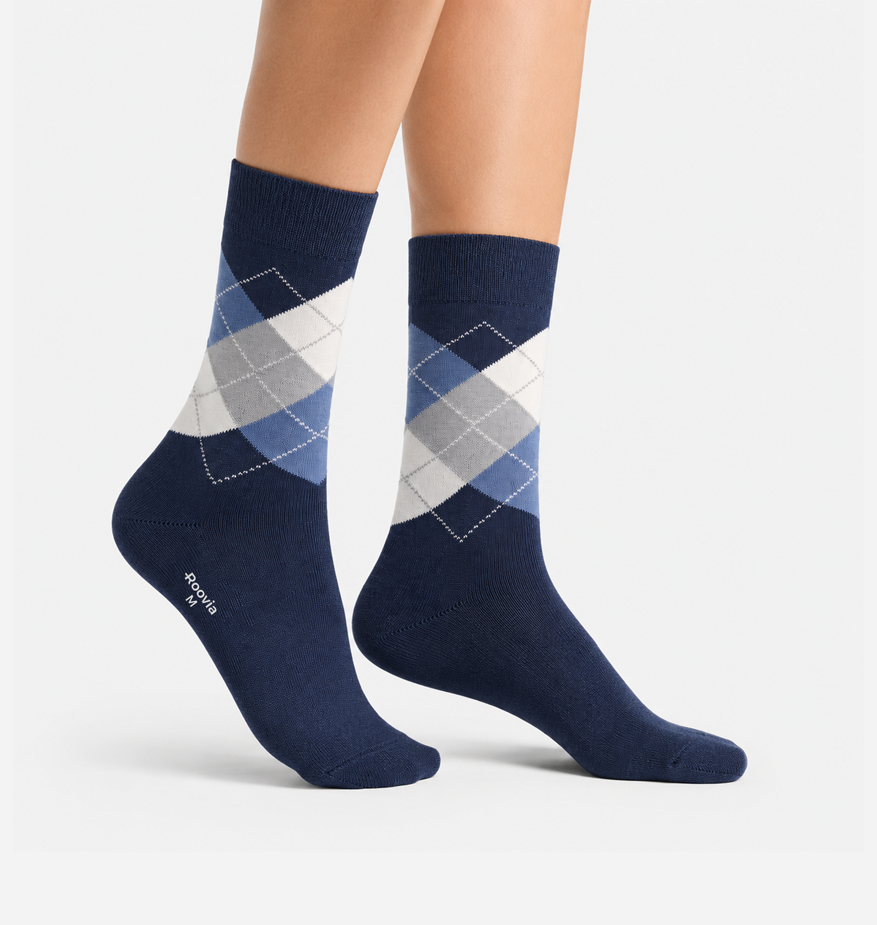 Men’s Crew Socks Navy Diamond 2