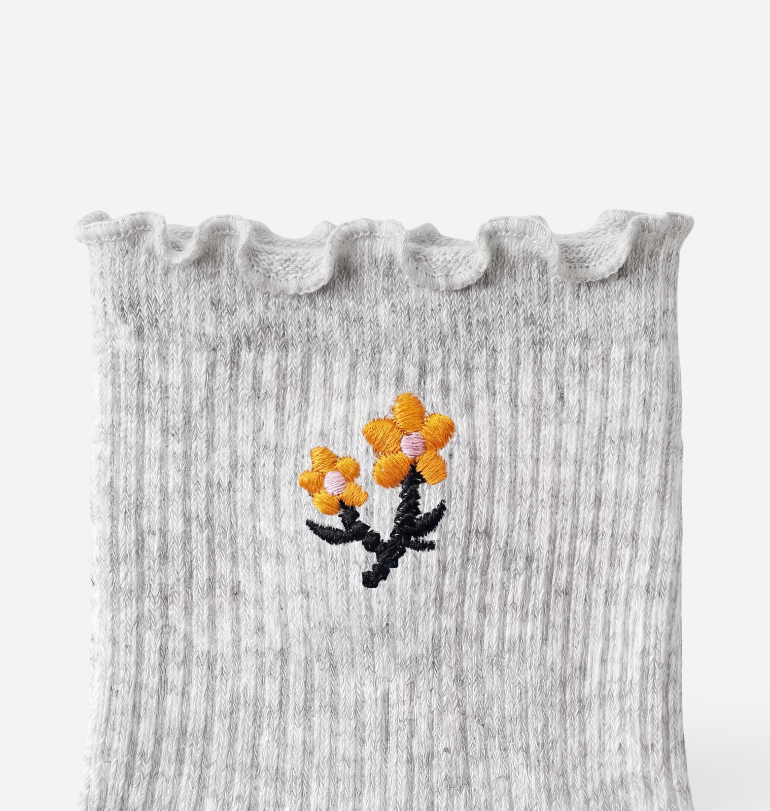 Women’s Quarter Socks Bloom Ruffle Rib