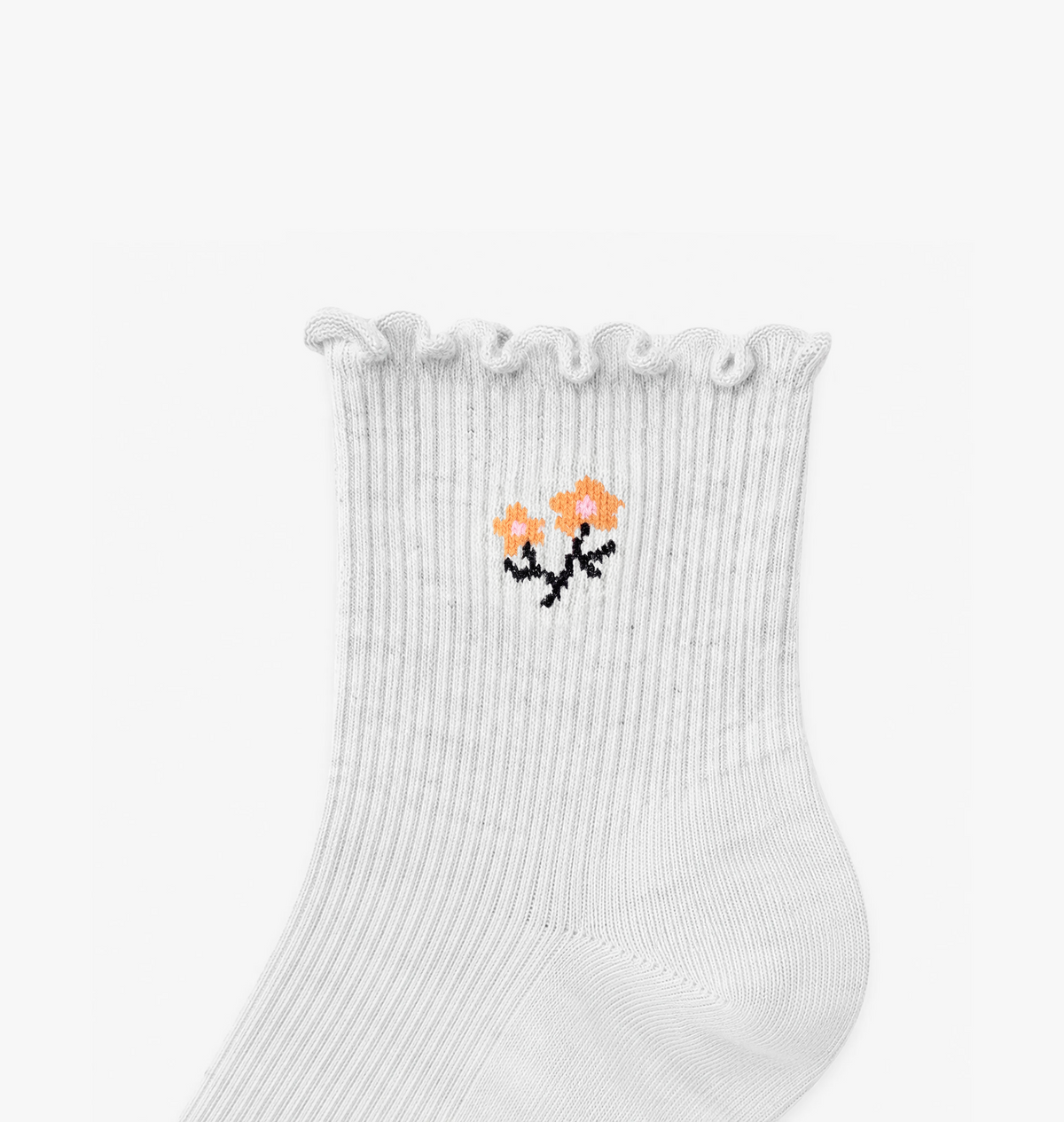Women’s Quarter Socks Daisy Ruffle Rib 3