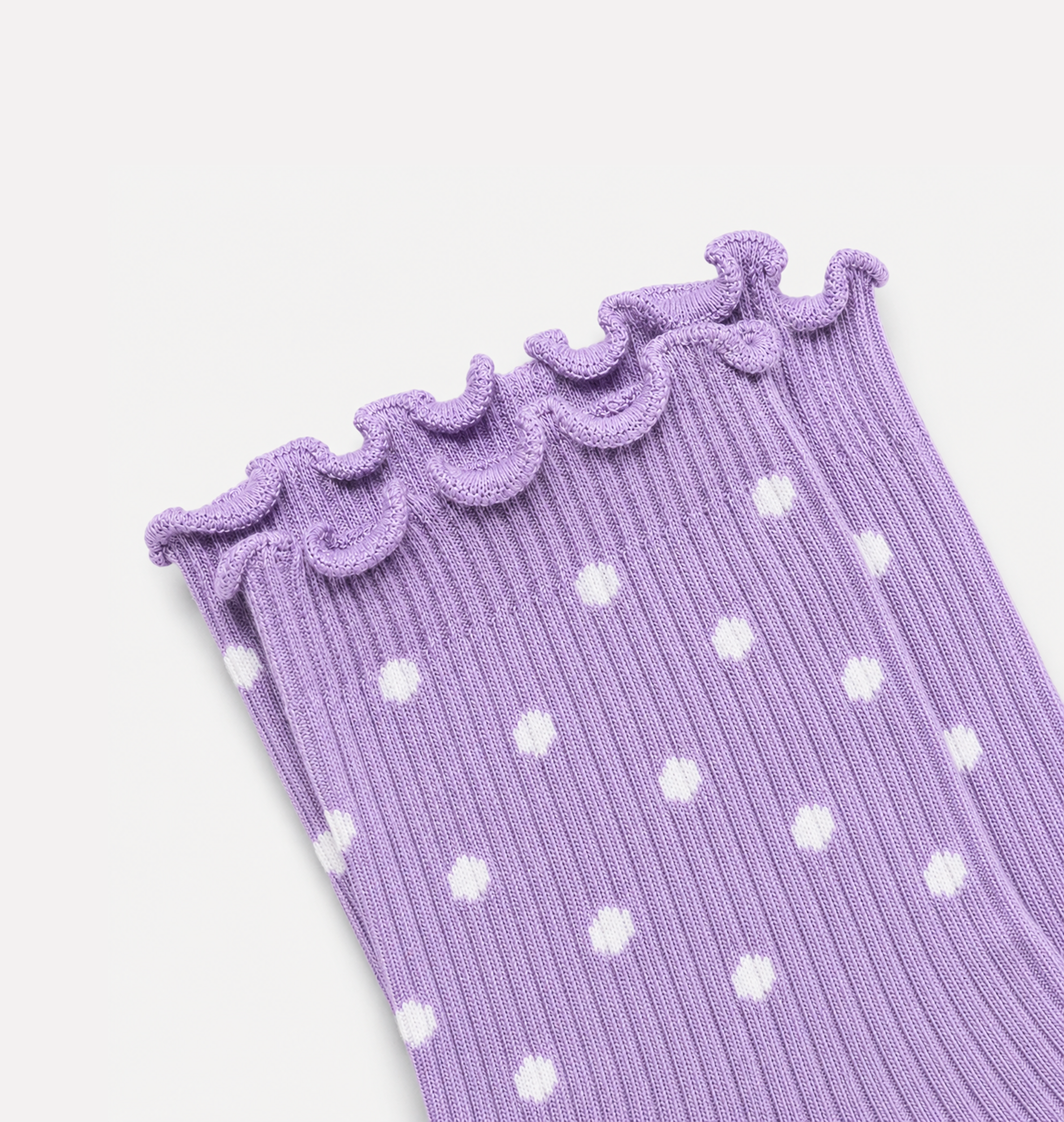 Women’s Quarter Socks Lavender Dot Ruffle