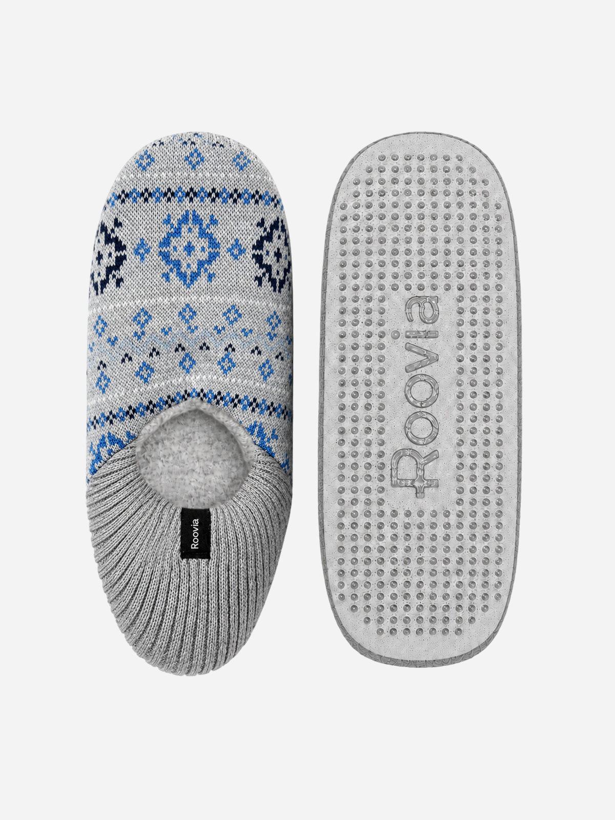 Men's Gripper Slipper Gray Snow Year Round 2