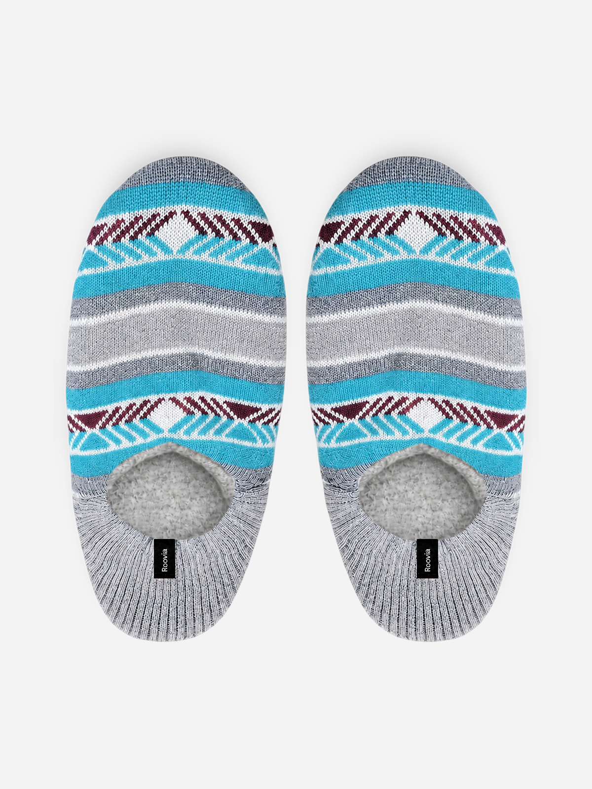 Women's Gripper Slipper Gray Strip Year Round